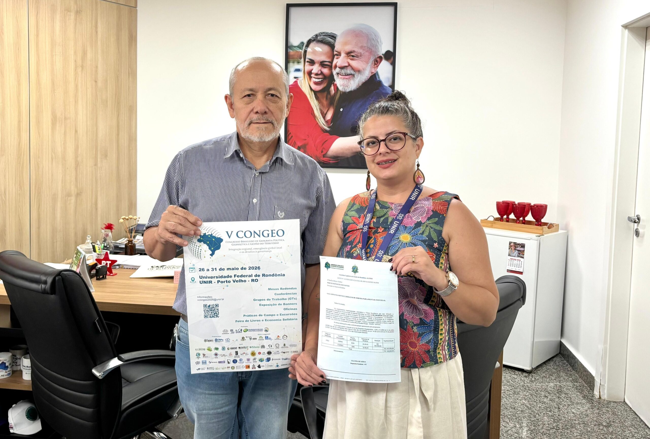 Deputada Cláudia de Jesus garante apoio ao Congresso Brasileiro de Geografia Política na Unir