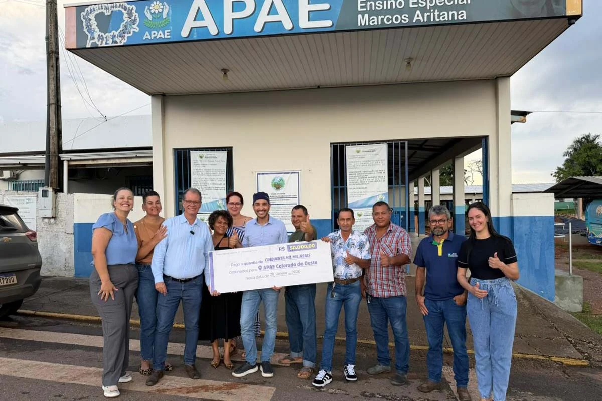 Dr. Fernando Máximo destina R$ 50 mil para a APAE de Colorado do Oeste